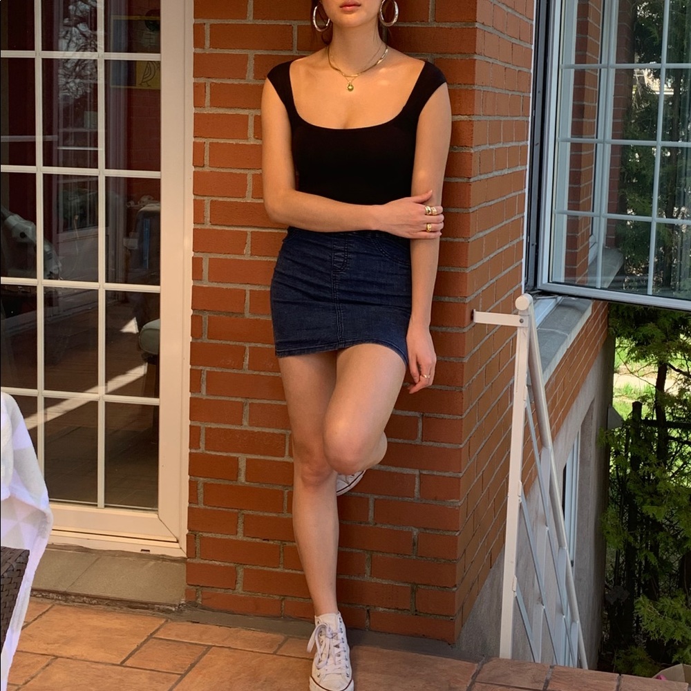 Jean mini skirt